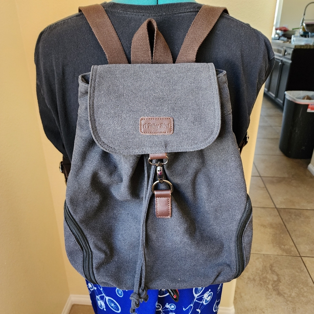 Atailorbird Canvas Backpack Handbag Rucksack Anti Theft Black Vintage Style